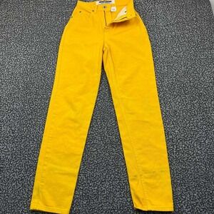 Vintage‎ Anchor Blue Jeans Women 3 Yellow Denim Pants Relaxed Fit Cotton 25x31